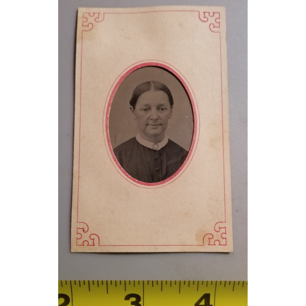 Late 1860s Tintype Photograph Woman in Card Envelope Paper Sleeve